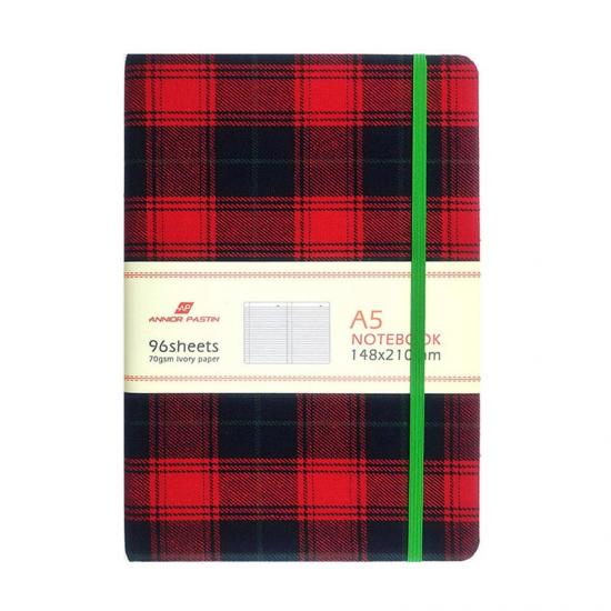A5 plaid fabric notebook